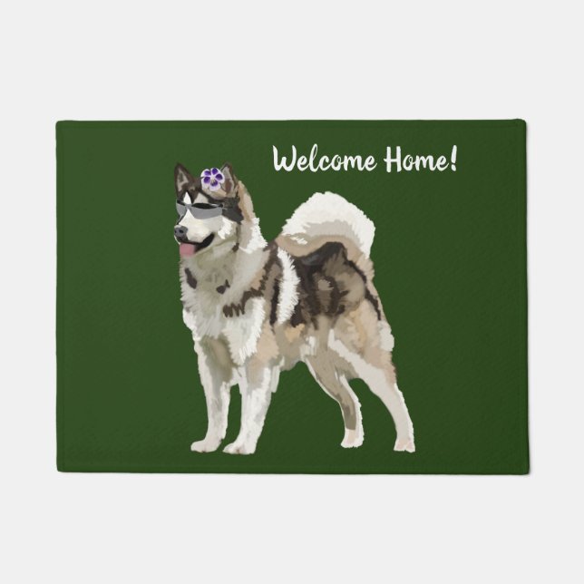 Husky Dog  Door Mat (Front)