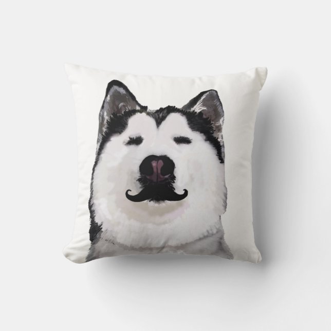 Husky Dog  drawing Throw Cushion (Front)