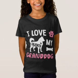 Husky Dog Grandma Gifts I Love My Granddog Husky D T-Shirt