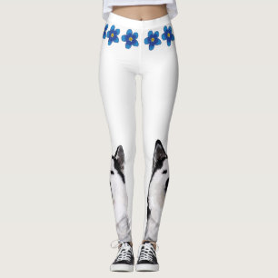 Husky Dog Happy Spring Custom Leggings