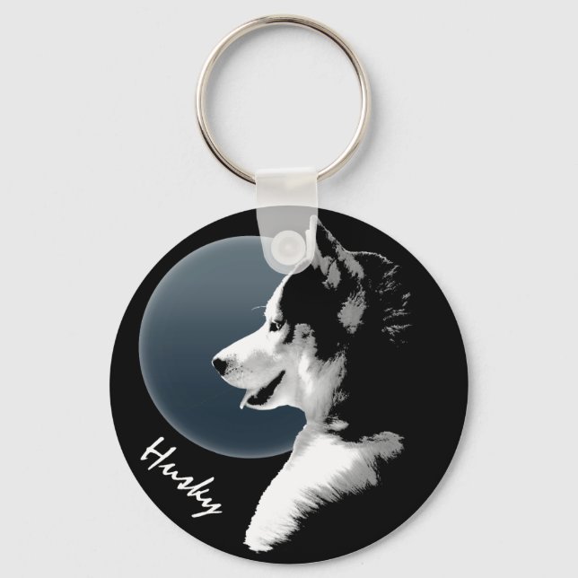 Husky Dog Key Chains Custom Husky Pup Keychains (Front)