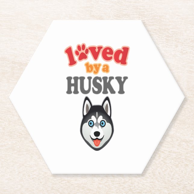 Husky Dog Lover Paper Coaster (Front)