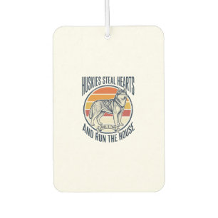 Husky Dog Lover Vintage Engraving Funny Pet Owner Car Air Freshener