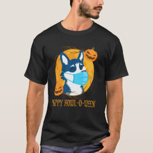 Husky Dog Mask Funny Halloween Quarantine T-Shirt