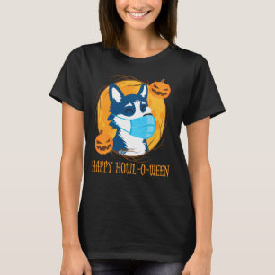 Husky Dog Mask Funny Halloween Quarantine T-Shirt
