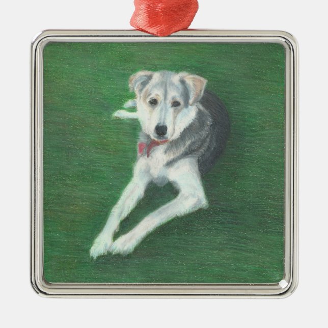 Husky Dog Metal Ornament (Front)