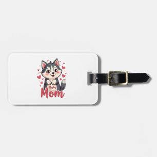 Husky Dog Mom Cute Kawaii Design Luggage Tag