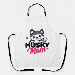Husky Dog Mum Cute Kawaii Design Apron
