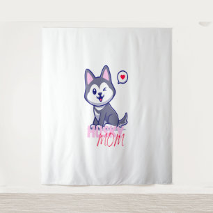 Husky Dog Mum Cute Kawaii Puppy Tapestry