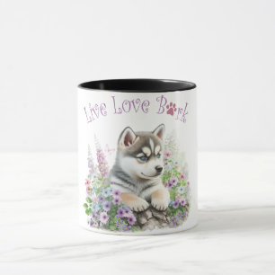 Husky Dog Mum Floral Mug
