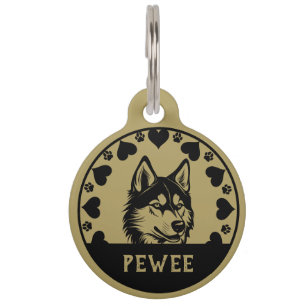 Husky Dog Pet Owner Tag