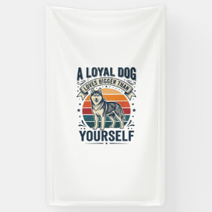 Husky Dog Quote Vintage Engraving Pet Lover Design Banner