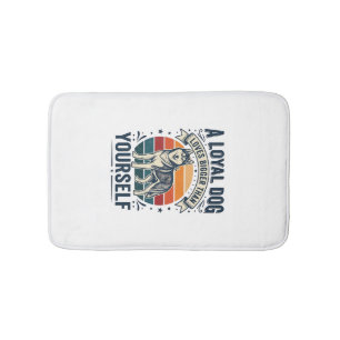 Husky Dog Quote Vintage Engraving Pet Lover Design Bath Mat