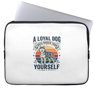 Husky Dog Quote Vintage Engraving Pet Lover Design Laptop Sleeve