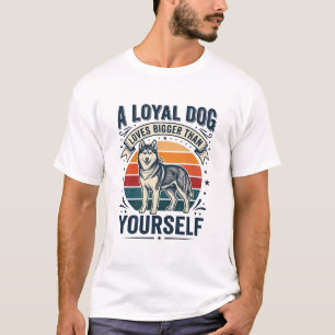 Husky Dog Quote Vintage Engraving Pet Lover Design T-Shirt