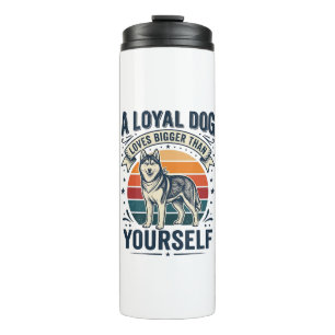 Husky Dog Quote Vintage Engraving Pet Lover Design Thermal Tumbler
