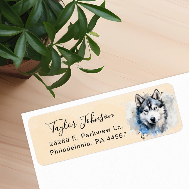 Husky Dog Return Address Label (Creator Uploaded)