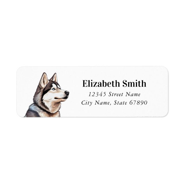 Husky Dog Return Address Labels (Front)