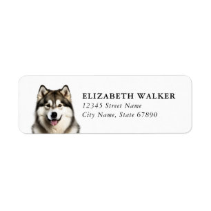 Husky Dog Return Address Labels