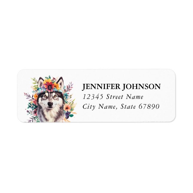 Husky Dog Return Address Labels (Front)