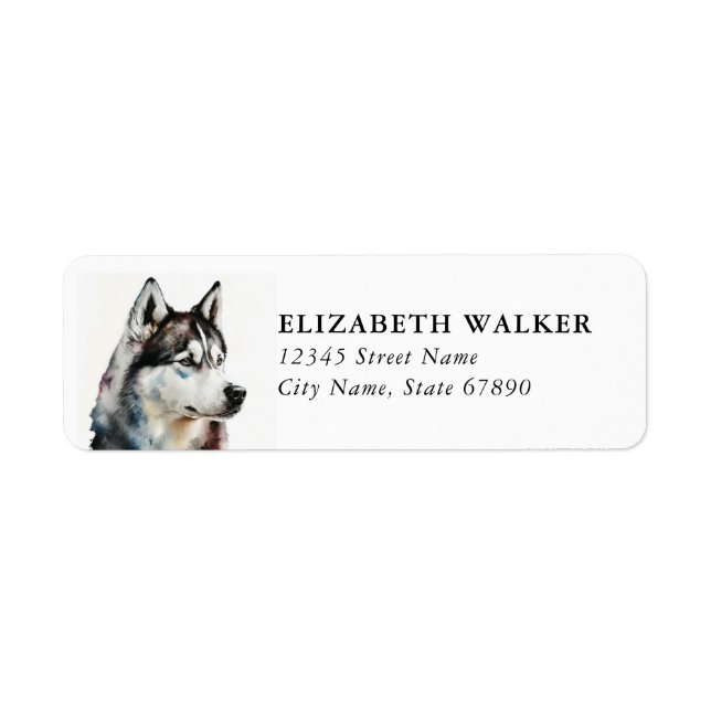Husky Dog Return Address Labels (Front)