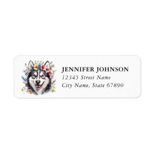Husky Dog Return Address Labels