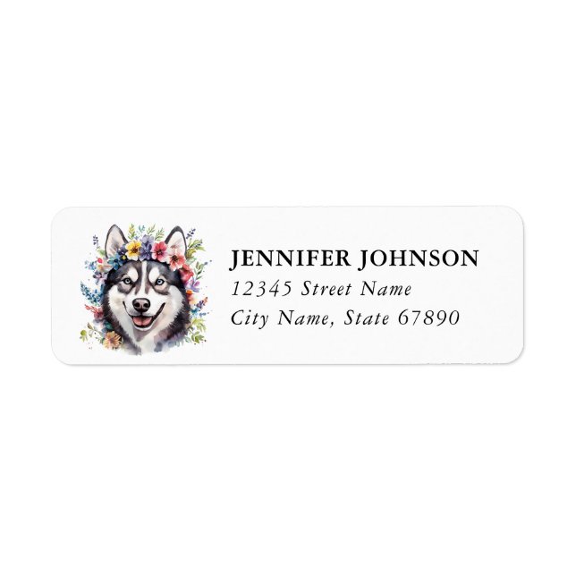 Husky Dog Return Address Labels (Front)