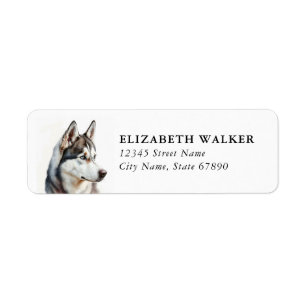 Husky Dog Return Address Labels