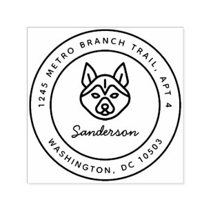 Husky Dog Return Address Stamp Self-Inking