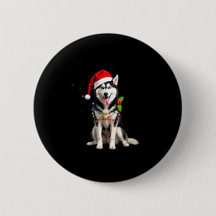 Husky Dog Santa Hat Christmas Tree Xmas Gifts For 6 Cm Round Badge