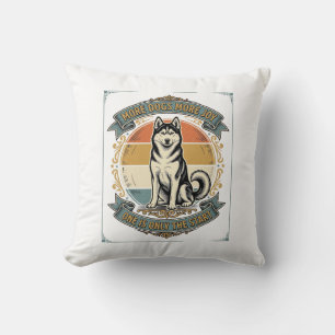 Husky Dog Shirt Vintage Engraving One More Dog Des Cushion