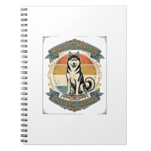 Husky Dog Shirt Vintage Engraving One More Dog Des Notebook
