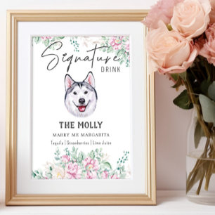Husky Dog Signature Drink Sign