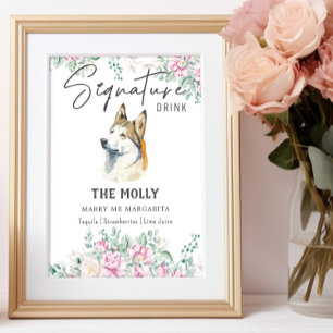Husky Dog Signature Drink Sign
