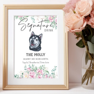 Husky Dog Signature Drink Sign