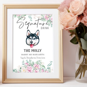 Husky Dog Signature Drink Sign