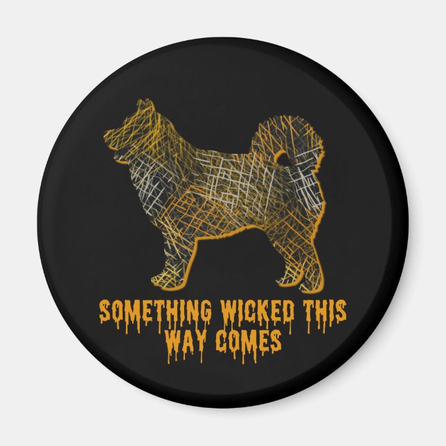Husky Dog Silhouette Fun Halloween Magnet (Front)