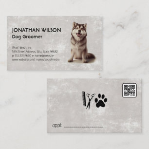Husky Dog Sitting   Animal Care Business Card