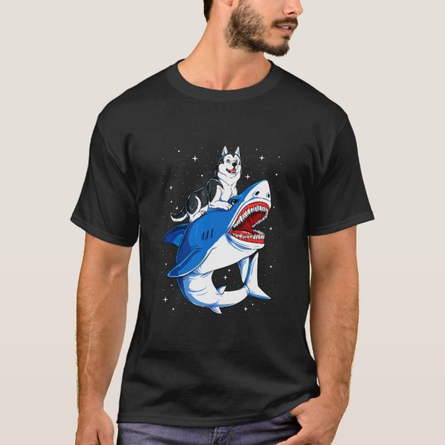 Husky Dog  Space Galaxy T-Shirt (Front)