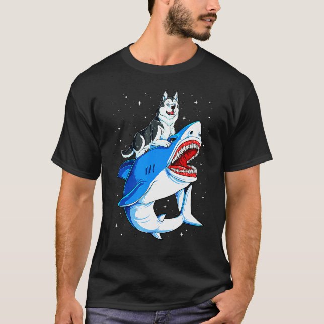 Husky Dog Space Galaxy T-Shirt (Front)