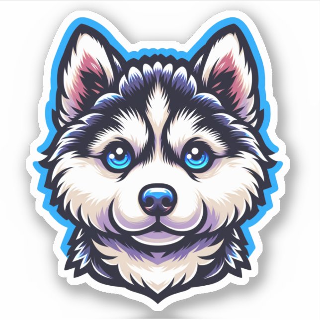 Husky Dog Sticker (Front)