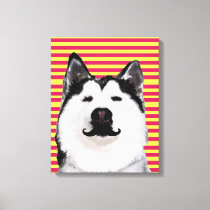 Husky Dog Stripes Single Wall Art
