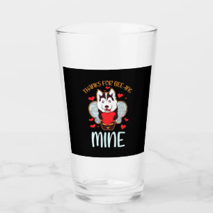 Husky Dog Thanks For Being Mine Glass