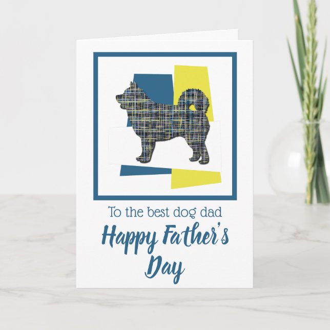 Husky Dog TriColour Father’s Day Card (Front)