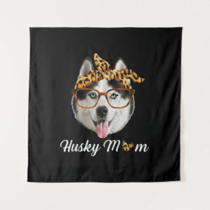 Husky Dog Wearing Headband Dog Day Gift Tapestry