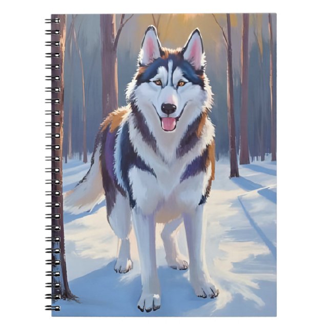 Husky | Dog Winter Watercolor Pet Painting Notebook (Front)