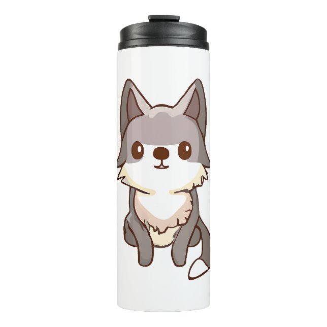Husky Dog Wolfhound Thermal Tumbler (Front)