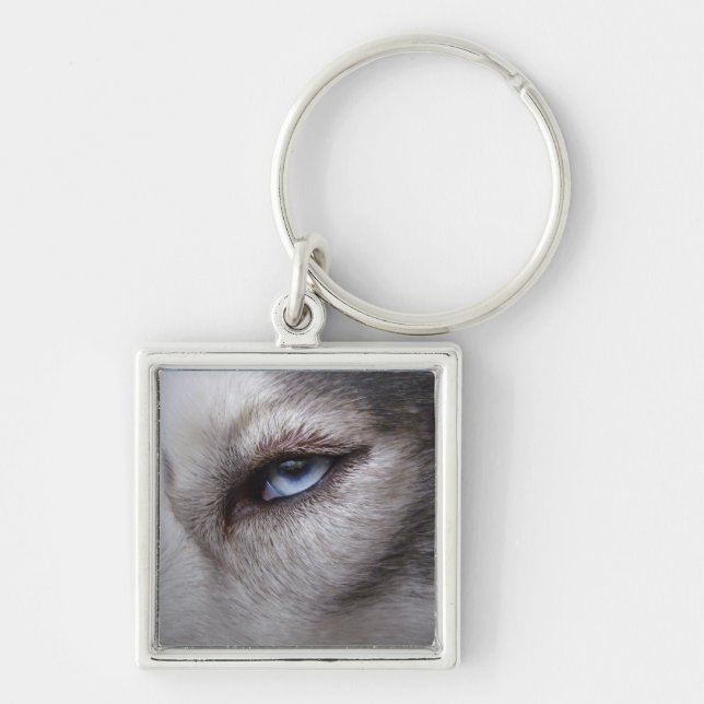 Husky Eye Keychain Siberian Husky Malamute Gifts (Front)