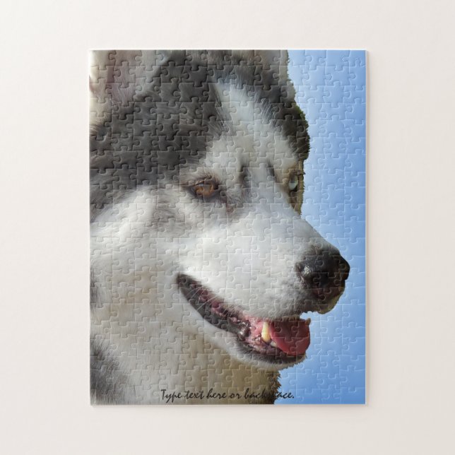 Husky Eyes Puzzle Personalised Sled Dog Puzzles (Vertical)
