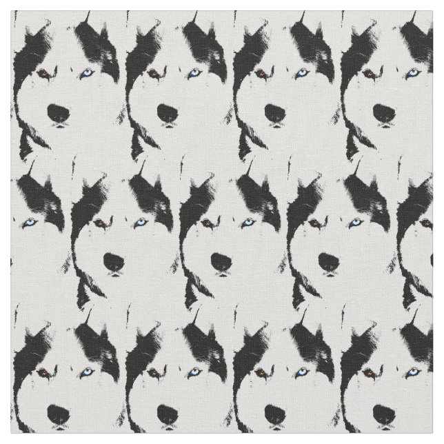 Husky Fabric Siberian Husky Fabrics Dog Pattern (Close Up)